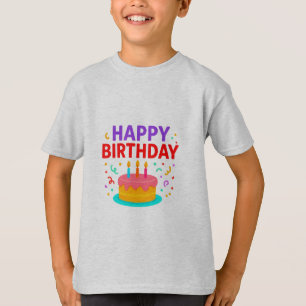 Camiseta Gráfico de pastel de cumpleaños feliz