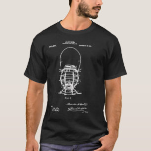 Camiseta Gráfico de Patente de Lantern Ferroviaria de 1908