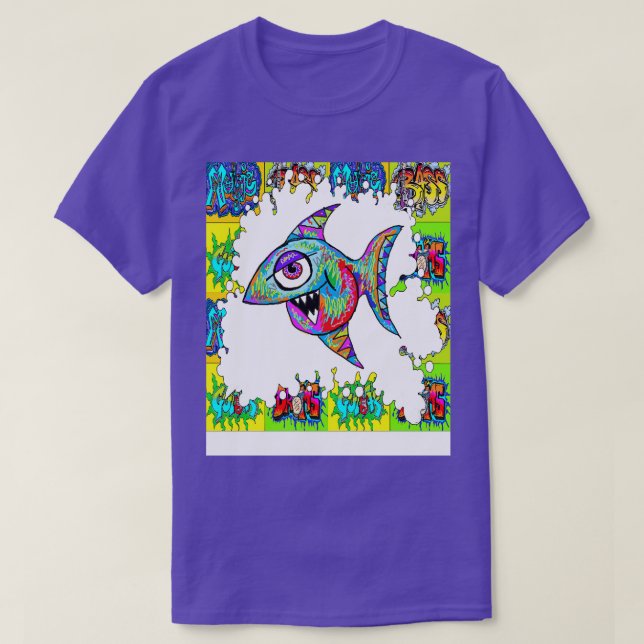 Camiseta gráfico de peces (Diseño del anverso)