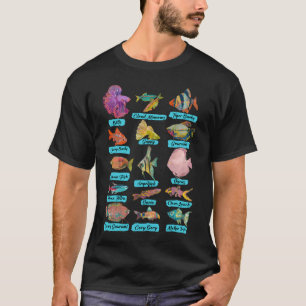 Camiseta Gráfico de Peces con Nombres