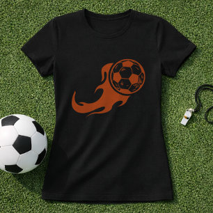 Camiseta Gráfico de pelota de fútbol en llamas; Gráfico de 