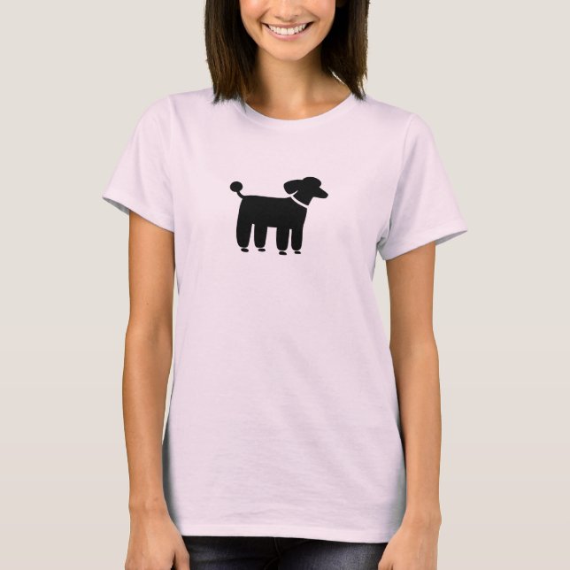Camiseta Gráfico de Perro Caniche (Negro) (Anverso)