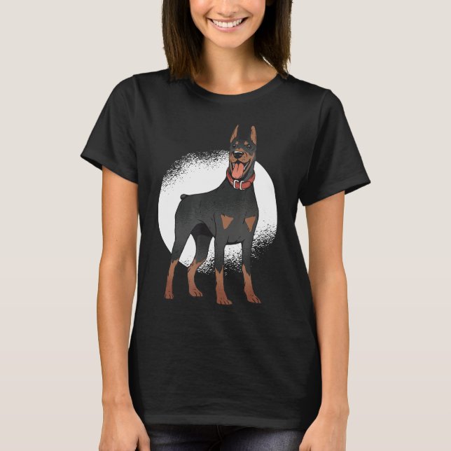 Camiseta Gráfico de perro doberman (Anverso)