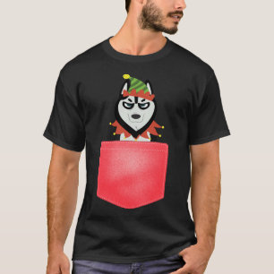 Camiseta Gráfico de perro en Pocket Husky Pegatina