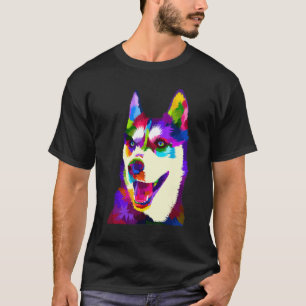 Camiseta Gráfico de perro Husky Siberiano colorido