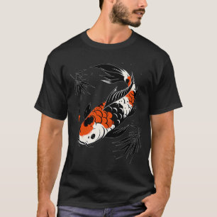 Camiseta Gráfico de pez koi japonés con carácter chino