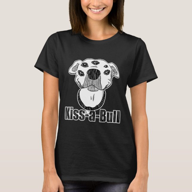 Camiseta Gráfico de Pitbull Kiss-A-Bull Kissable (Anverso)