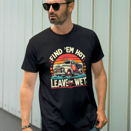 Camiseta Gráfico de puesta de sol de camión de bomberos vin