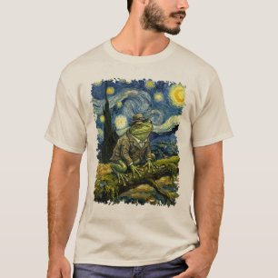 Camiseta Gráfico de rana vintage al estilo de Van Gogh Noch