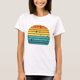 Camiseta Gráfico de rayas al atardecer retro angustiado