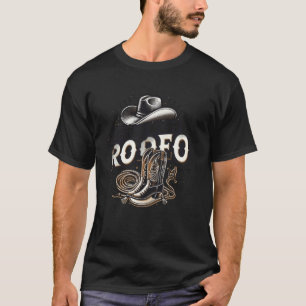Camiseta Gráfico de Rodeo Occidental, Botas de Vaquero, Som