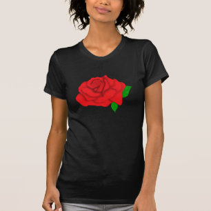 Camiseta Gráfico de Rosa Roja