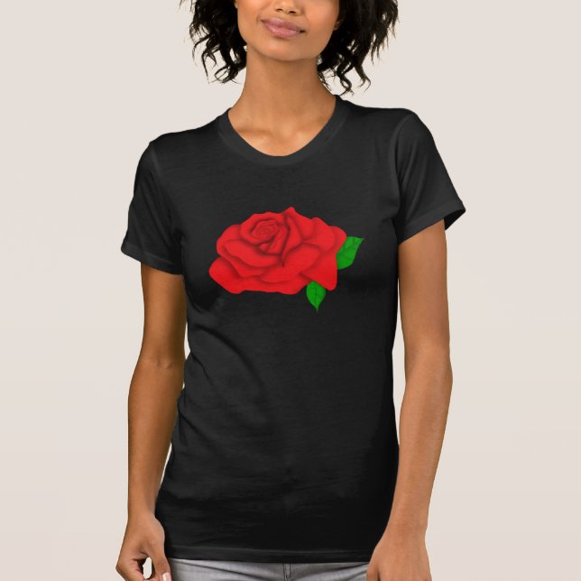Camiseta Gráfico de rosa rojo (Anverso)