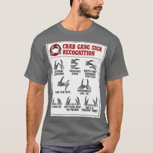Camiseta Gráfico de Rótulos de pandillas de cangrejo