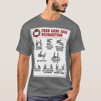 Camiseta Gráfico de Rótulos de pandillas de cangrejo