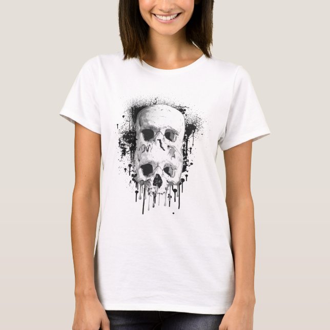 Camiseta Gráfico de salpicaduras de tinta negra que gotea c (Anverso)