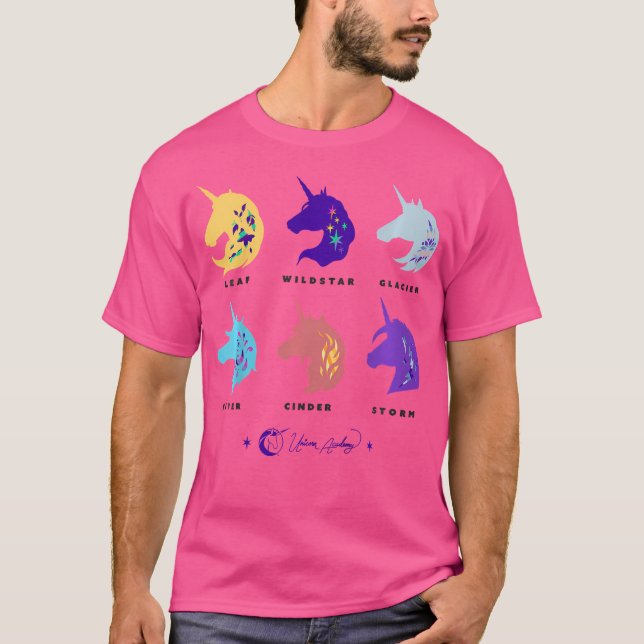 Camiseta Gráfico de siluetas de Unicorn Academy Unicorn (Anverso)