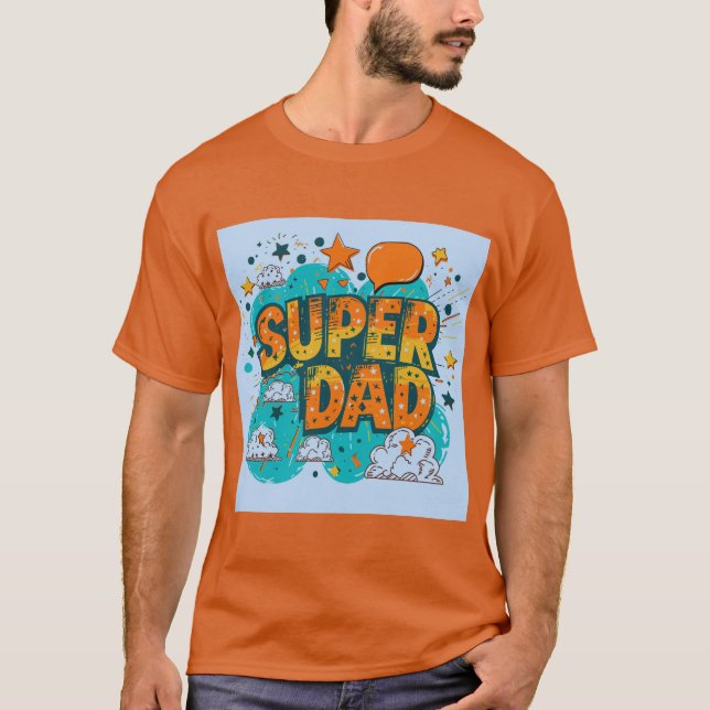 Camiseta Gráfico de Super Dad Style de historietas (Anverso)