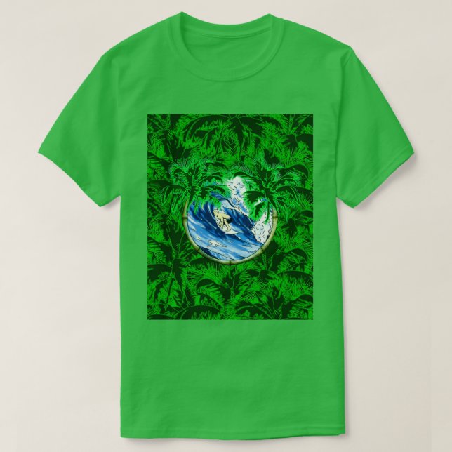 Camiseta Gráfico de surfista tropical (Diseño del anverso)