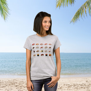 Camiseta Gráfico de sushi de color de agua