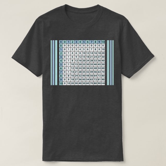 Camiseta Gráfico de tabla de multiplicación Gracioso regalo (Diseño del anverso)