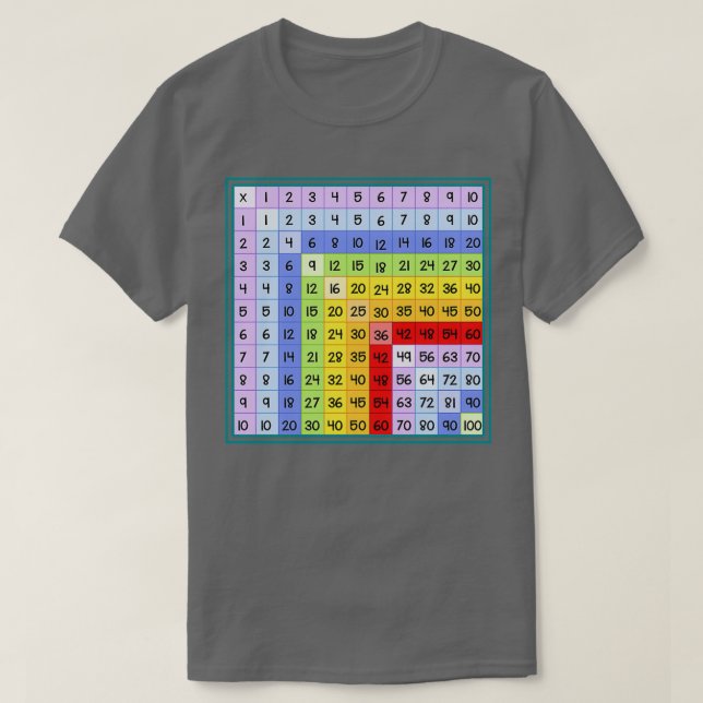 Camiseta Gráfico de tabla de multiplicación Gracioso regalo (Diseño del anverso)