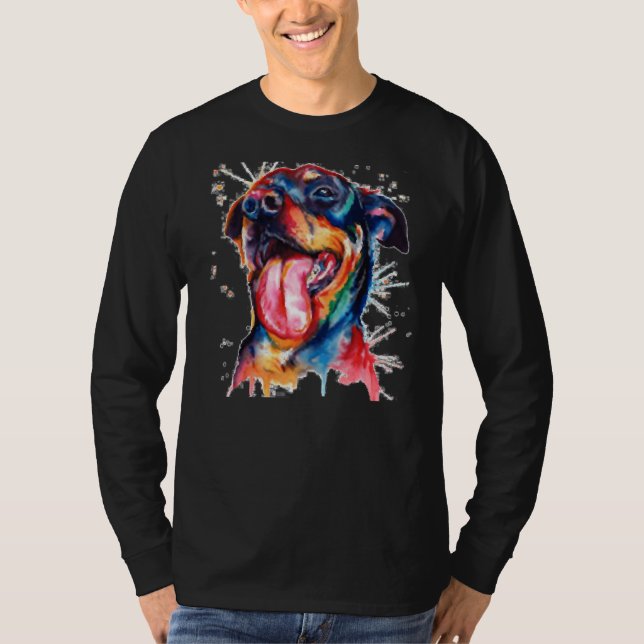 Camiseta Gráfico de tatuaje digital Rottweiler (Anverso)