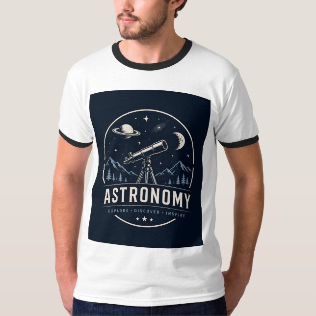 Camiseta Gráfico de telescopio de astronomía (Anverso)