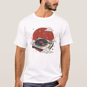 Camiseta Gráfico de tocadiscos de vinilo japonés retro