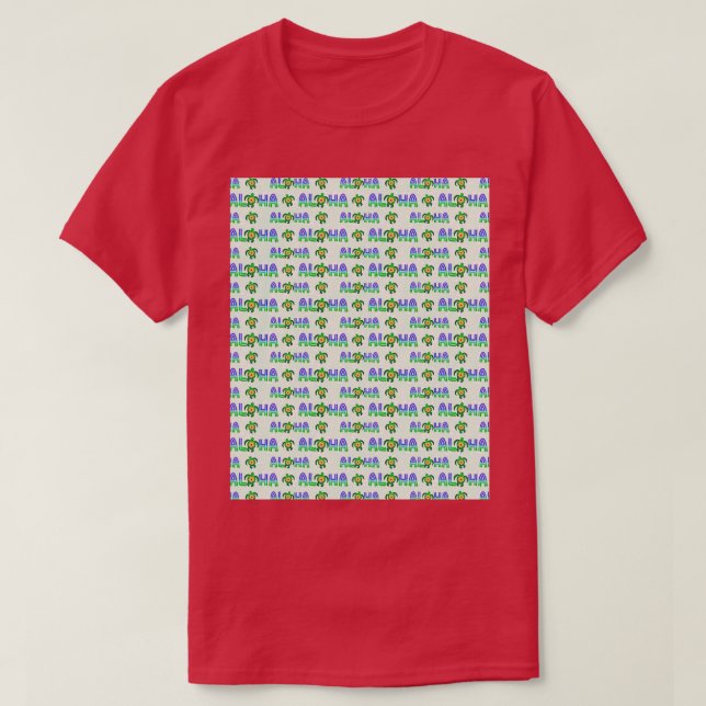 Camiseta Gráfico de tortuga tropical hawaiana verde púrpura (Diseño del anverso)