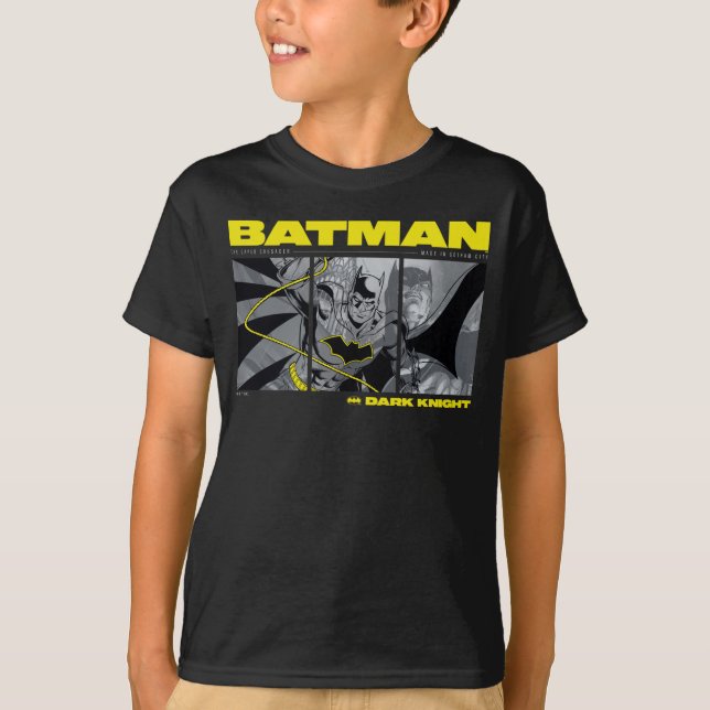Camiseta Gráfico de tres paneles de comic Batman (Anverso)