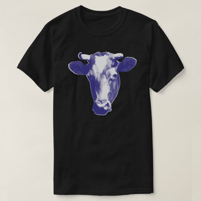 Camiseta Gráfico de vaca de arte pop morado (Diseño del anverso)