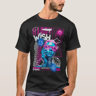 Camiseta Gráfico de vaporwave azul neón