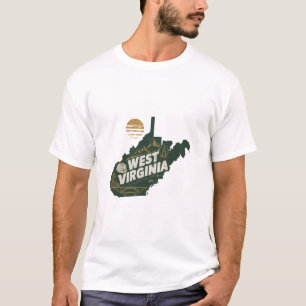 Camiseta Gráfico de Viajes Retro Icónicos en Virginia Occid