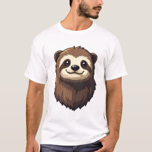 Camiseta Gráfico de vida silvestre retro de cara de perezos