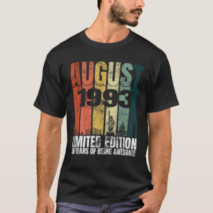 Camiseta Gráfico De Vintage De Agosto De 1993 De 28 Años De