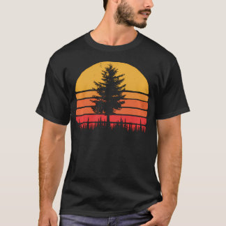 Camiseta Gráfico de vintage de árbol de pino Minimalista re