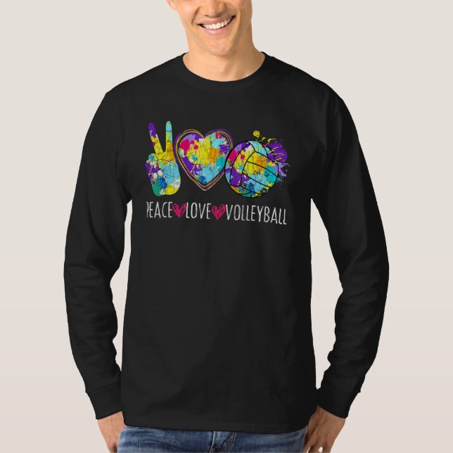 Camiseta Gráfico De Voleibol De Amor Por La Paz Para Entren (Anverso)