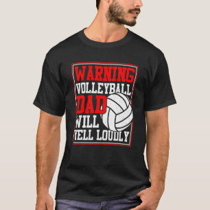 Camiseta Gráfico de voleibol masculino Advertencia Papá gri