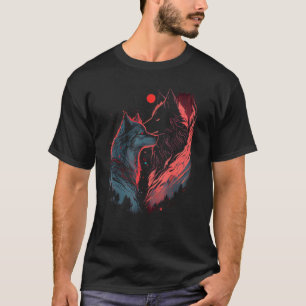 Camiseta Gráfico de Wolf Love Animal para hombres Chicas de