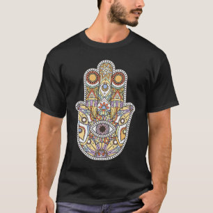 Camiseta Gráfico de Yoga de Mano Hamsa Fatima