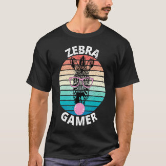 Camiseta Gráfico De Zebra Gamer Para Niños Jugadores
