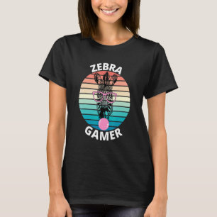 Camiseta Gráfico De Zebra Gamer Para Niños Jugadores