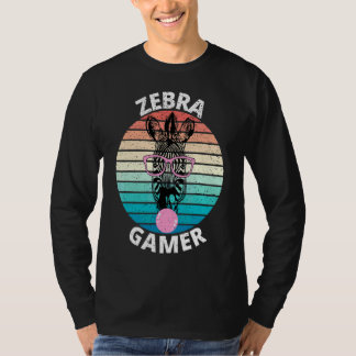 Camiseta Gráfico De Zebra Gamer Para Niños Jugadores