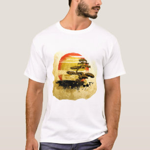 Camiseta Gráfico del árbol de los bonsais del vintage en