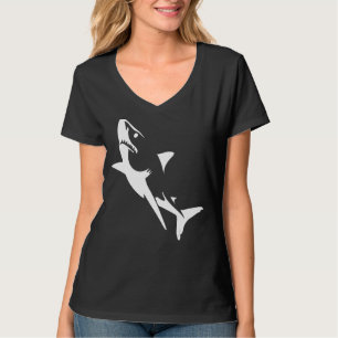 Camiseta Gráfico Del Ataque De Tiburón Jaws Y Playa De Vera