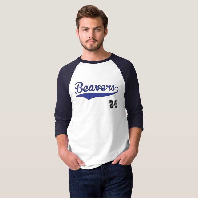 Camiseta Gráfico del béisbol de los castores (Anverso completo)