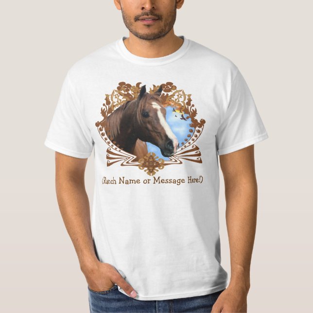 Camiseta Gráfico del caballo de Personalizable (Anverso)