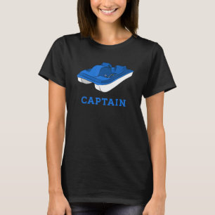 Camiseta Gráfico del capitán del barco de pedal azul y blan