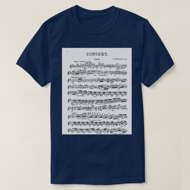 Camiseta Gráfico del concierto de violín de Tchaikovsky (Diseño del anverso)